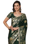 Vasthrlay Kanjivaram Banarasi Unstitched Red Saree