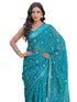 Vasthrlay Womens Printed Unstitched Dark Green Saree