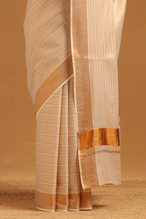 Vasthrlay Tissue Striped Kasavu