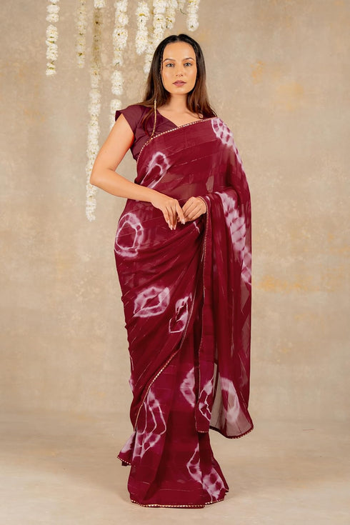 Vasthrlay Fashion Chiffon Shibori Printed Ethnic Wear