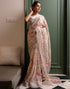 Vasthrlay Womens Printed Unstitched White Saree