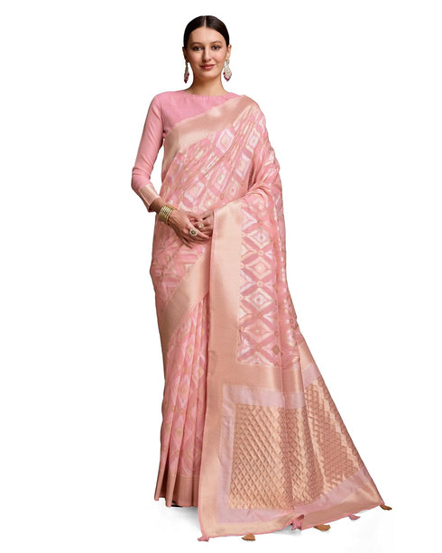 Vasthrlay Women's Cotton Unstitched Blouse Saree