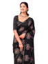 Vasthrlay Vichitra Printed Unstitched Maroon Saree