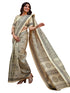 Vasthrlay Womens Printed Unstitched White Saree