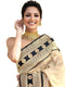Vasthrlay Womens Weaving Unstitched Cream Saree