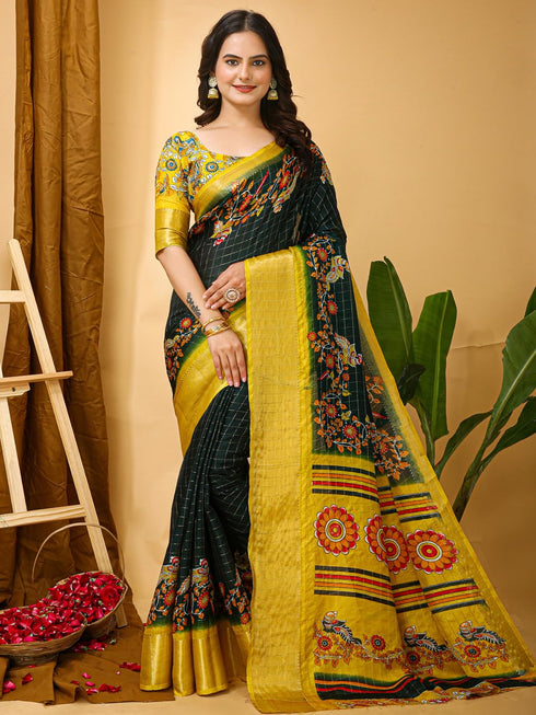 Vasthrlay Kalamkari Printed Unstitched Cm Ethnic Wear