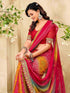 Vasthrlay Georgette Bandhani Unstitched Pink Saree