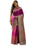 Vasthrlay Weaving Banarasi Purple | Golden Saree With Unstitched Blouse Piece