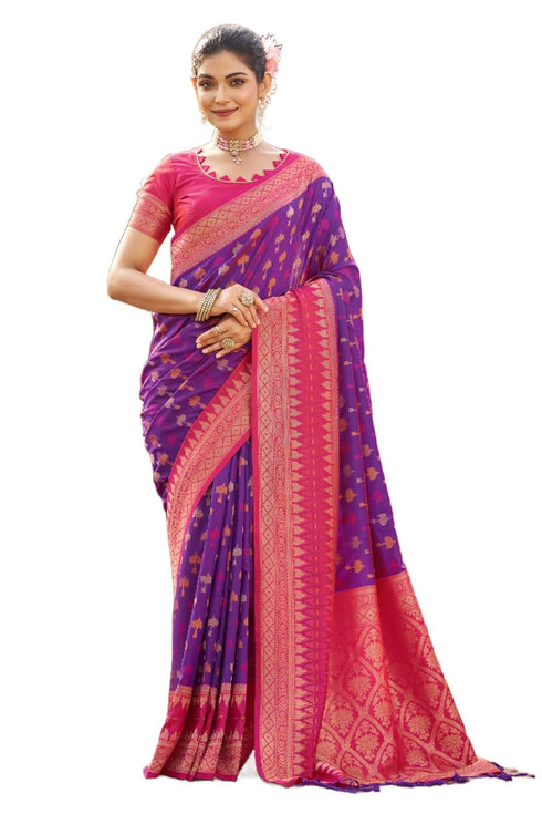 Vasthrlay Kanjivaram Unstitched Jacquard Stylish Saree