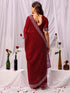 Vasthrlay Womens Chiffon Unstitched Maroon Saree