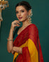 Vasthrlay Georgette Bandhani Unstitched Red Saree
