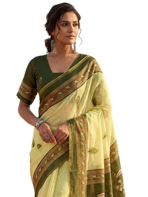 Vasthrlay Chanderi Printed Coffee Saree