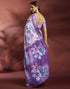 Vasthrlay Womens Printed Unstitched Navy Blue Saree