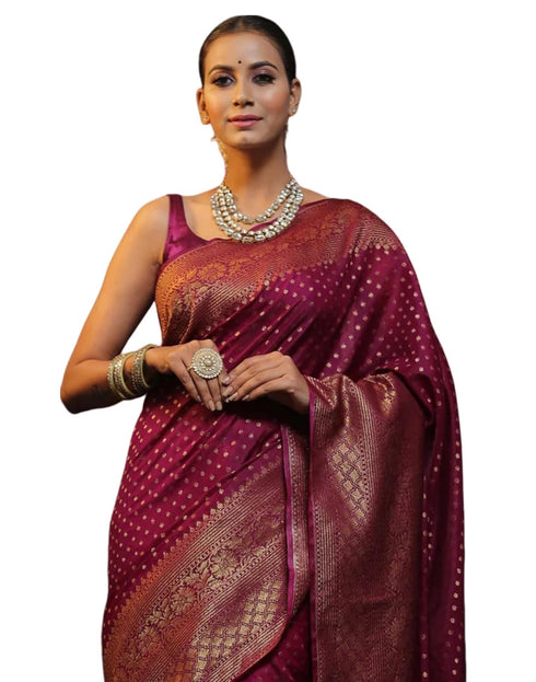 Vasthrlay Banarasi Kanjivaram Unstitched Teal Saree