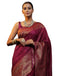 Vasthrlay Banarasi Kanjivaram Unstitched Teal Saree
