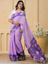 Vasthrlay Womens Printed Unstitched Peach Saree
