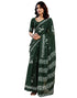 Vasthrlay Womens Printed Unstitched Dark Green Saree