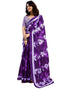 Vasthrlay Womens Printed Purple Saree With Unstitched Blouse Piece