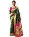 Vasthrlay Paithani Banarasi Unstitched Green Saree