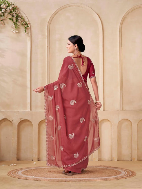 Vasthrlay Georgette Embroidery Unstitched