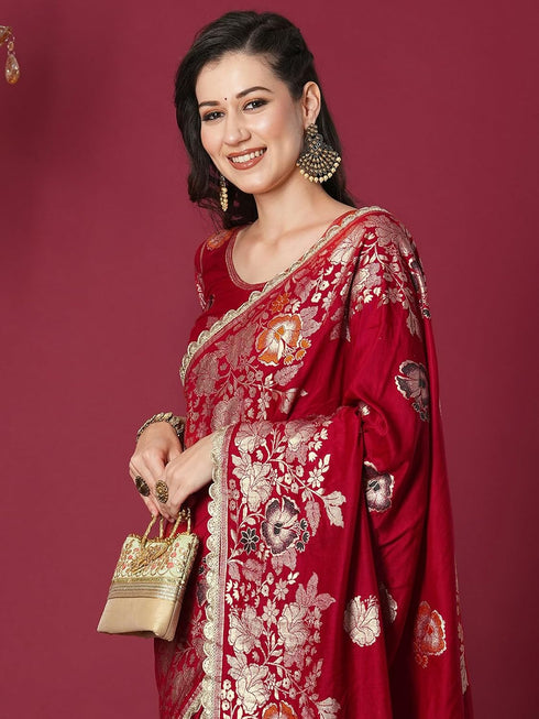 Vasthrlay Georgette Embroidery Rani Saree