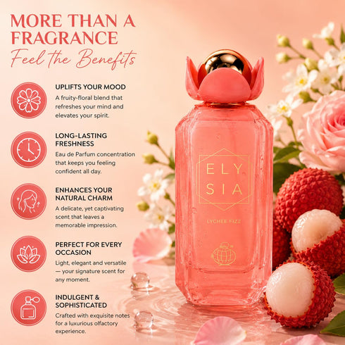 Fragrance World Elysia Lychee Fizz Eau De Parfum 100ml