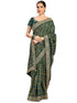 Vasthrlay Georgette Embroidery Unstitched Dark Green Saree