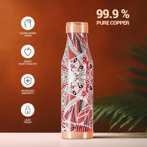 Copper Charge Design Water Bottle, 850 ml