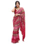 Vasthrlay Georgette Bandhani Red Saree With Unstitched Blouse Piece