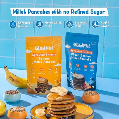 Gladful Chocolate and Banana Millet Pancake