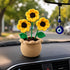 Handmade Crochet Sunflower Flower Pot