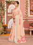 Vasthrlay Womens Printed Light Peach Saree With Unstitched Blouse Piece