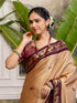 Vasthrlay Weaving Khaki Saree