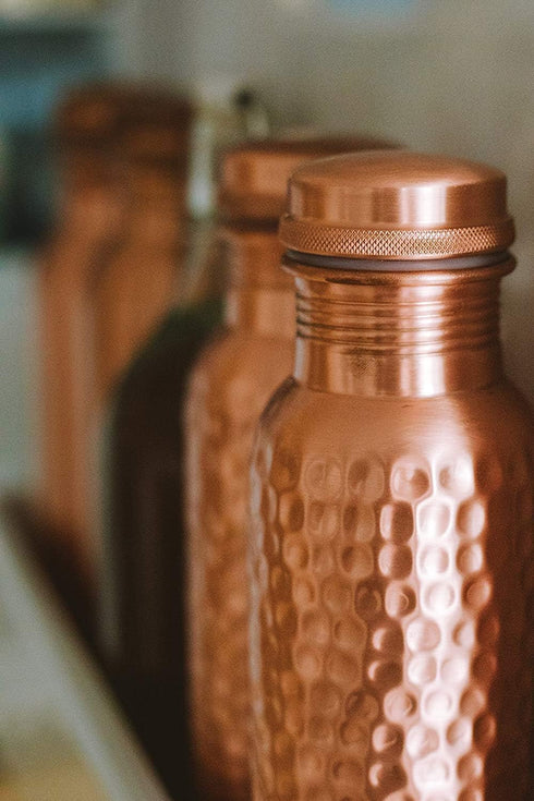 Copper Stylish Bottle 900 ML (Hammered)