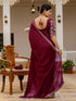 Vasthrlay Sequins Embroidery Unstitched Maroon Saree