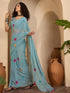 Vasthrlay Georgette Embroidery Black Saree