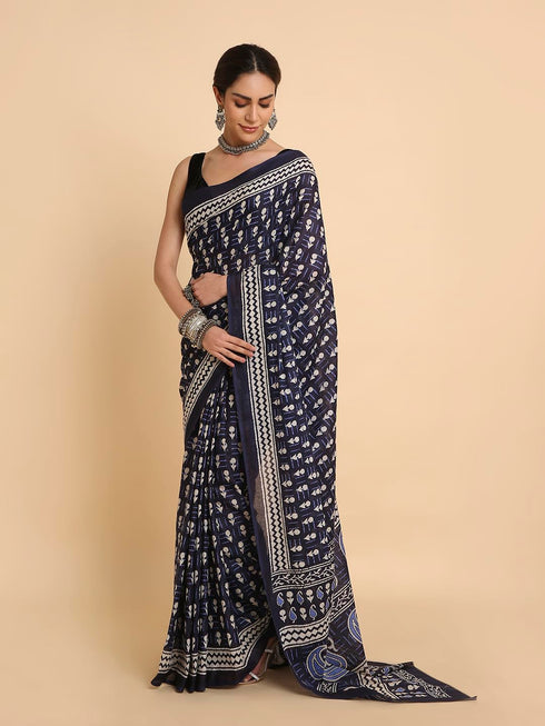Vasthrlay Lightweight Breathable Traditional Printed Saree