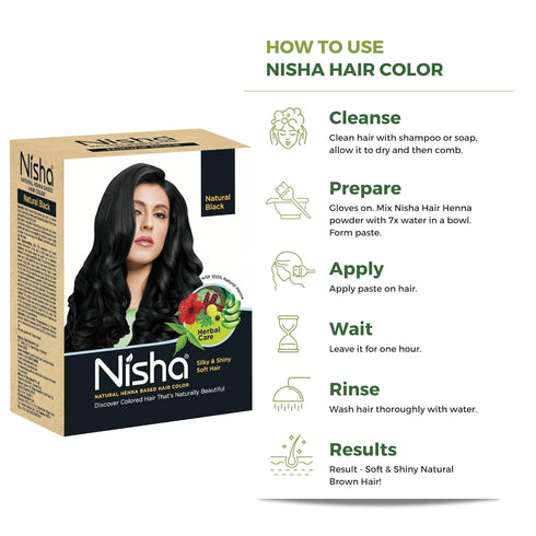 Nisha Henna Based Hair Color Natural Black 60g