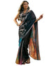 Vasthrlay Shimmer Georgette Unstitched Black Saree