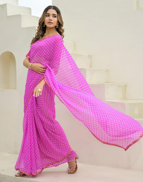 Vasthrlay Chiffon Blouse Maroon Saree