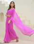 Vasthrlay Chiffon Blouse Maroon Saree