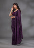 Vasthrlay Georgette Sequence Embroidery Purple Ethnic Wear