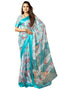 Vasthrlay Georgette Printed Unstitched Multicolor Saree