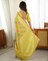 Vasthrlay Banarasi Kanjivaram Unstitched Black Saree