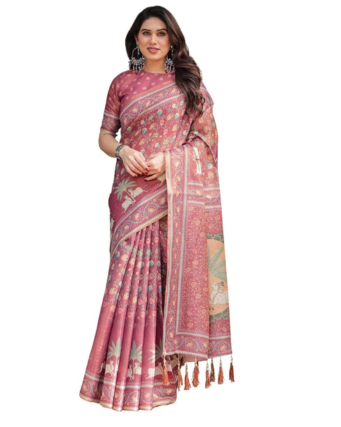Vasthrlay Cotton Handloom Tassels Saree