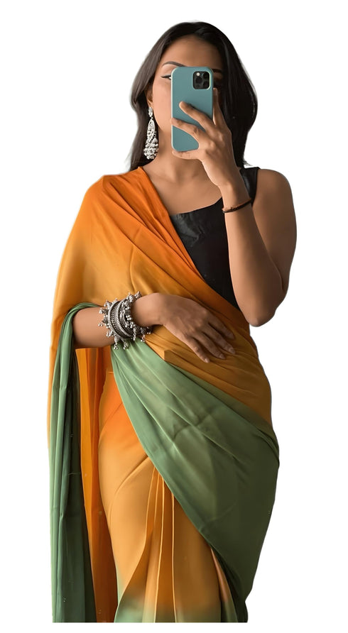 Vasthrlay Orange Saree