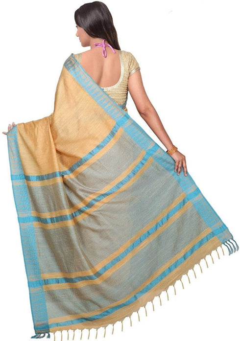 Vasthrlay Handloom Bhagalpuri Tample Chickoo