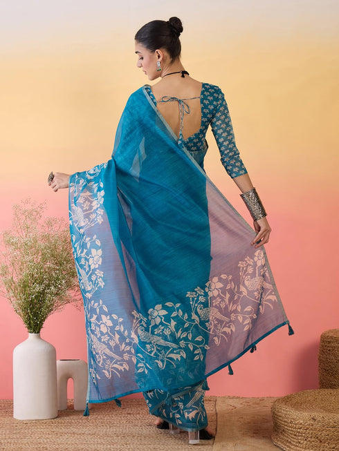 Vasthrlay Botanical Printed Unstitched Hs Ethnic Wear