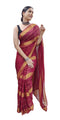 Vasthrlay Maroon Georgette Unstitched Saree