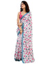 Vasthrlay Womens Printed Unstitched White Saree